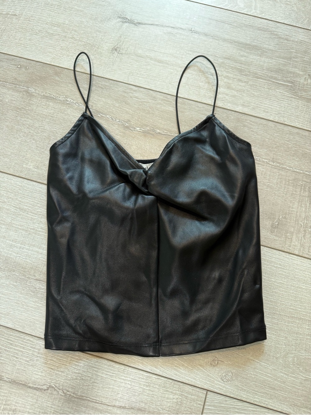Black Faux Leather Tank